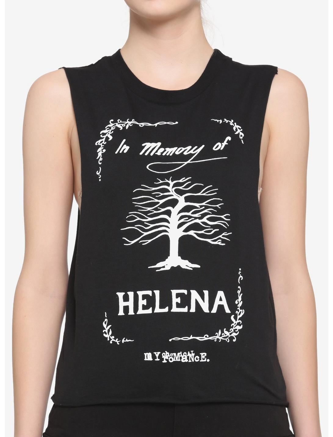 My Chemical Romance In Memory Of Helena Girls Crop Muscle Tank Top, BLACK, hi-res