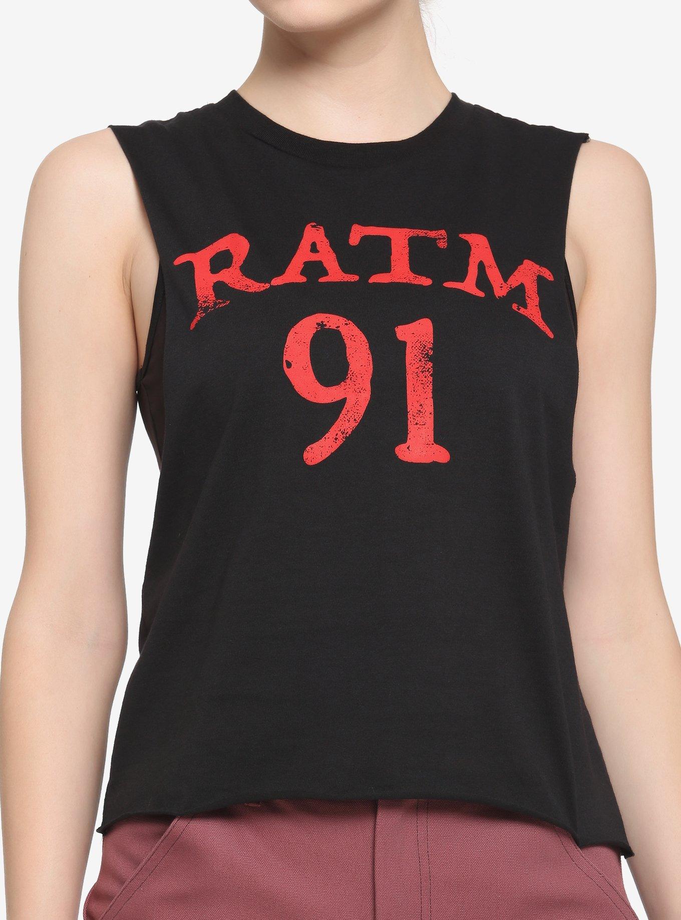 Rage Against The Machine 91 Star Girls Crop Muscle Tank Top, BLACK, hi-res