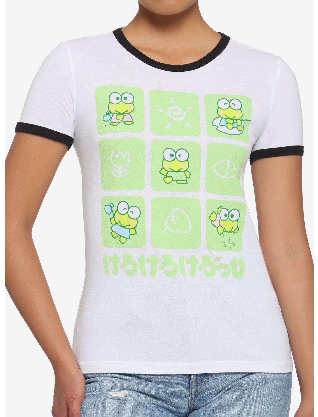 Keroppi Grid Girls Ringer T-Shirt, MULTI, hi-res