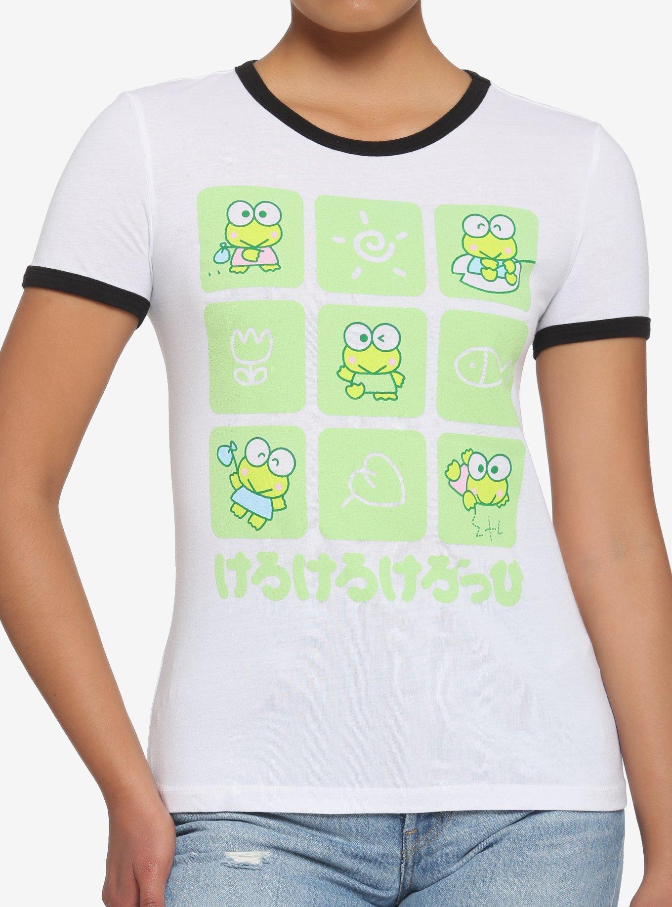 Keroppi Grid Girls Ringer T-Shirt, MULTI, hi-res