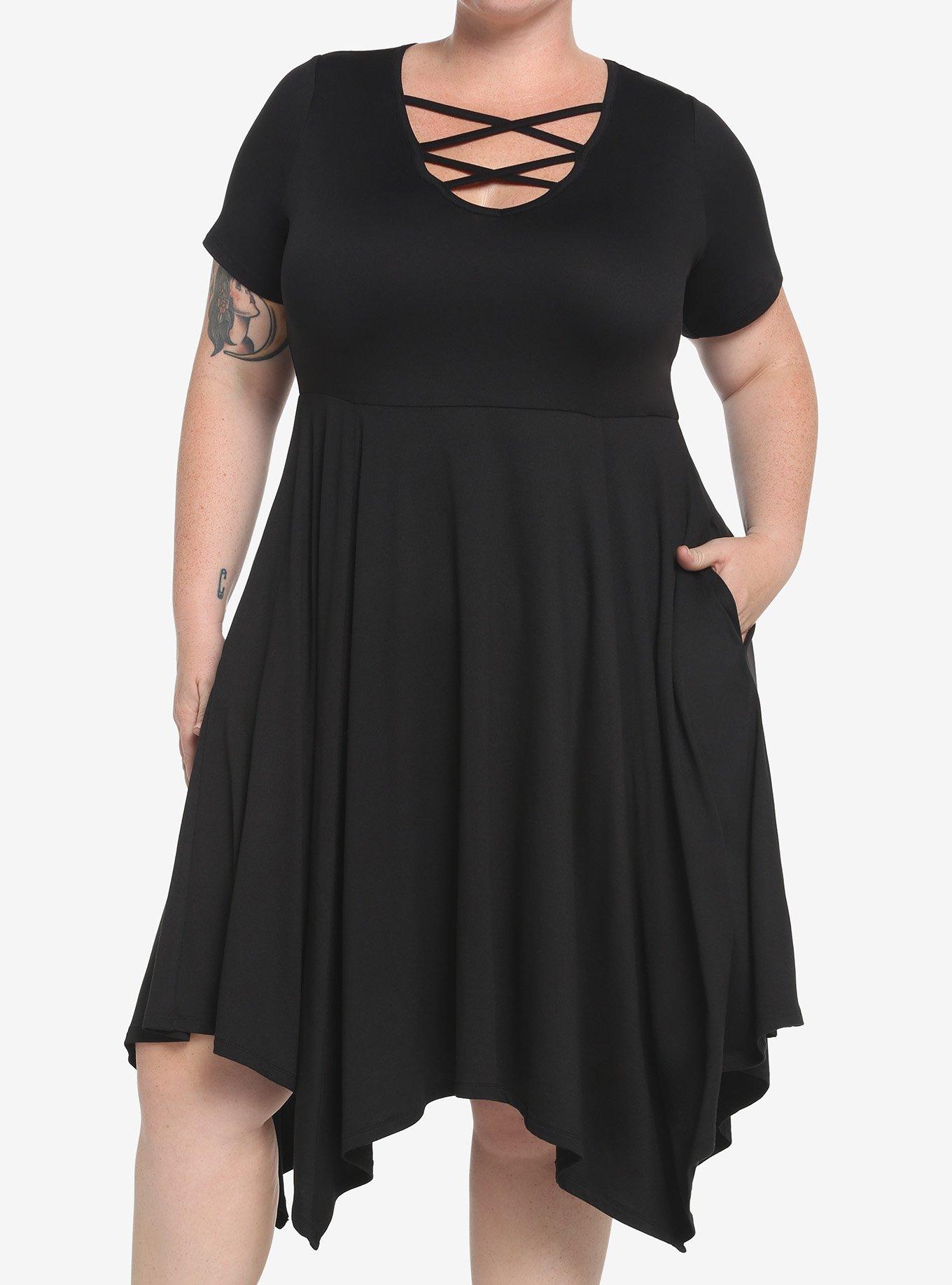 Strappy black clearance dress plus size