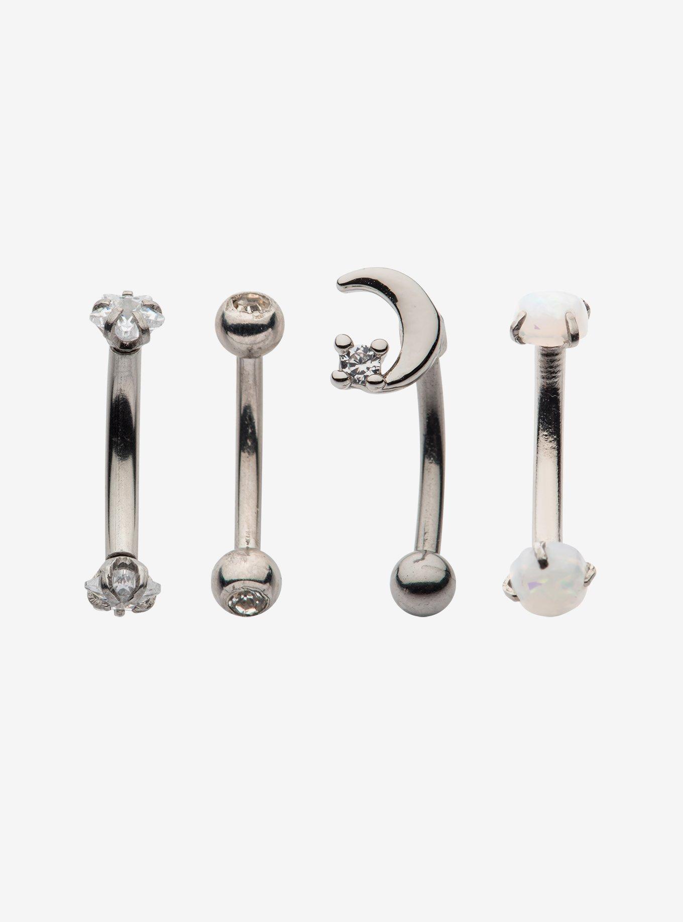 Steel Celestial Eyebrow Barbell 4 Pack | Hot Topic