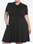 Black Collar Dress Plus Size, BLACK, hi-res