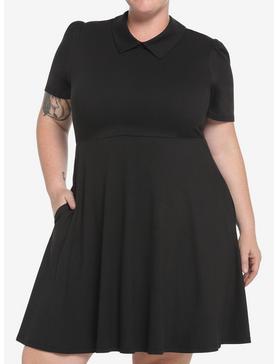 Black Collar Dress Plus Size, , hi-res
