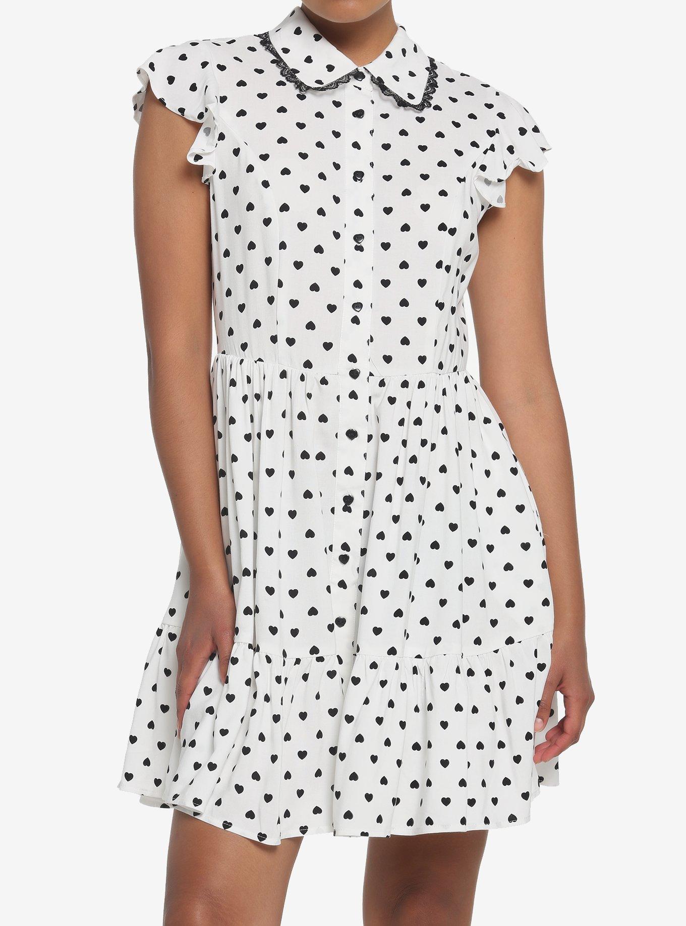 Black and cheap white heart dress