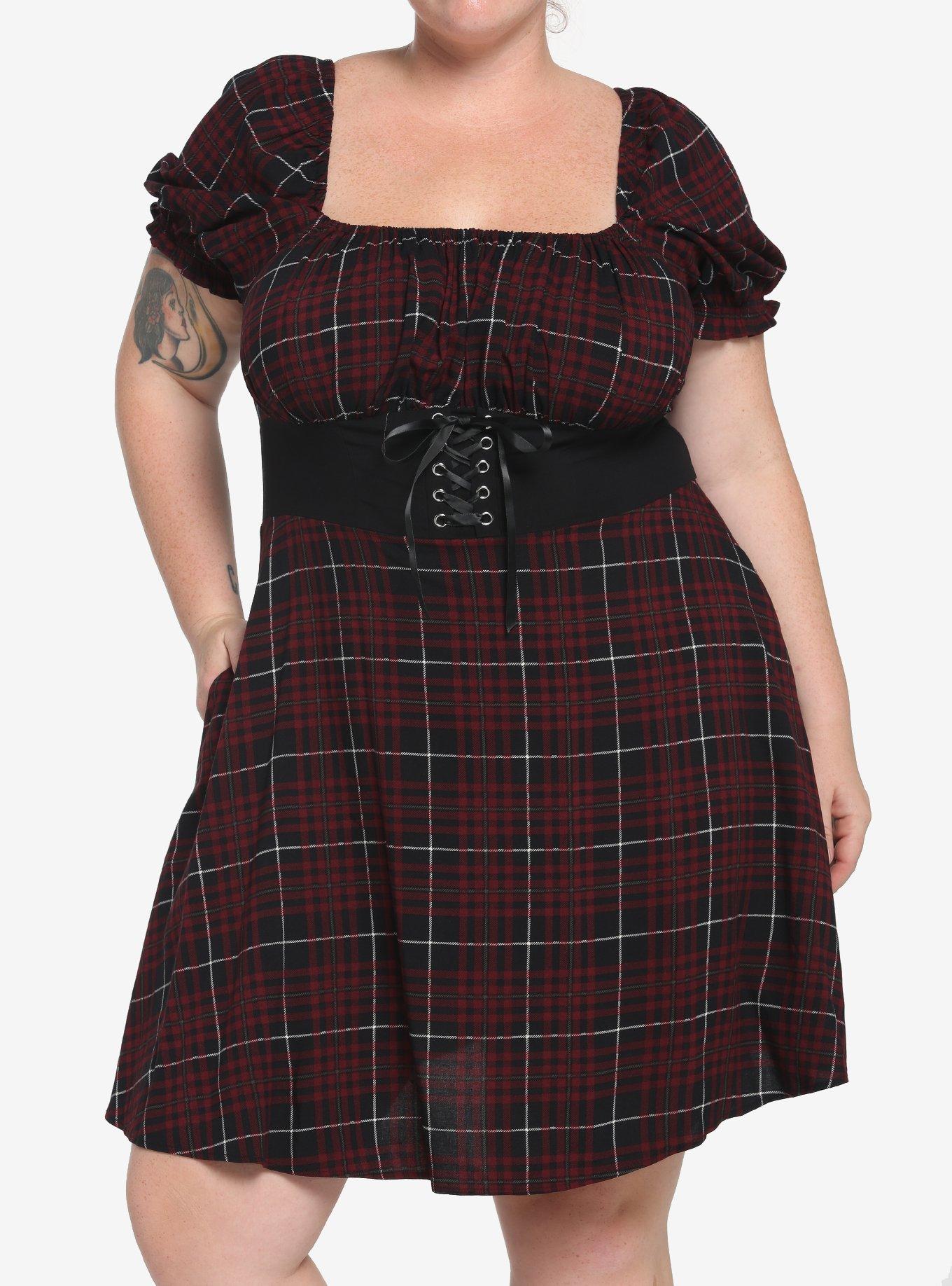 Hot topic outlet red plaid dress