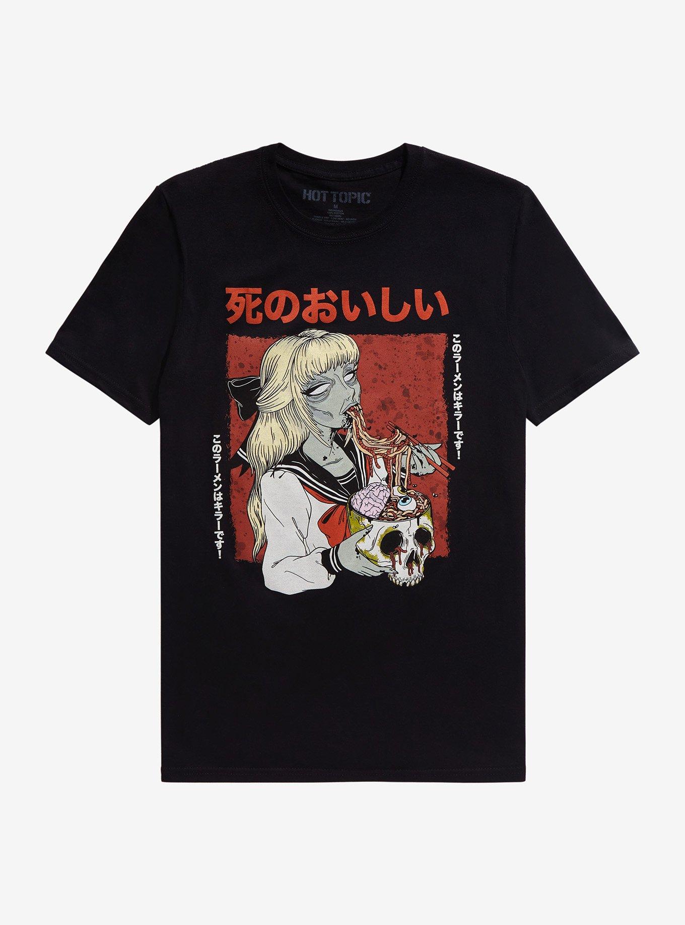 Zombie Girl Ramen T-Shirt, BLACK, hi-res
