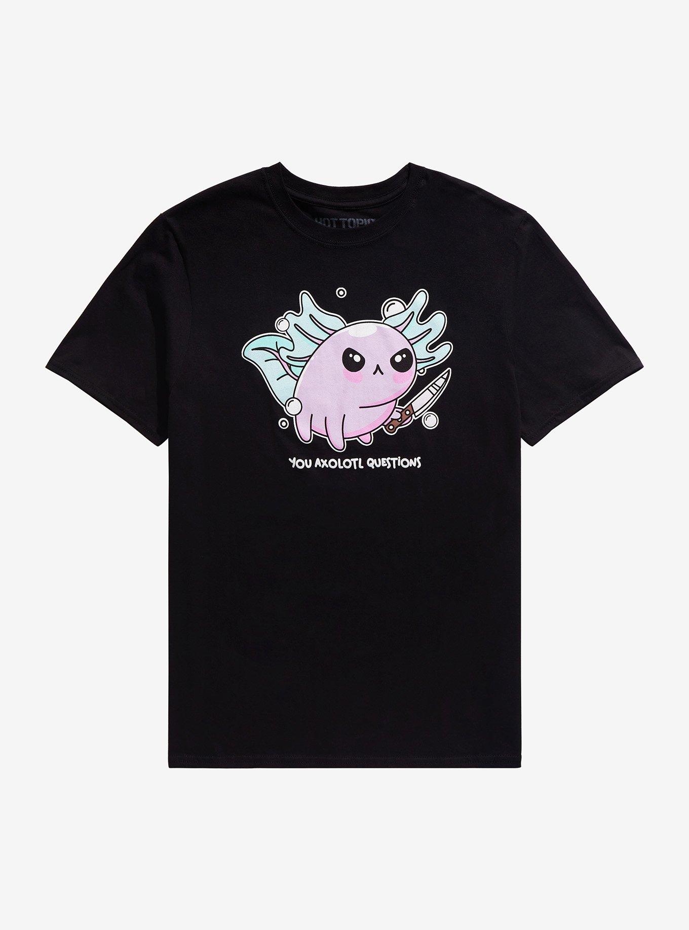Axolotl With Knife T-Shirt, BLACK, hi-res