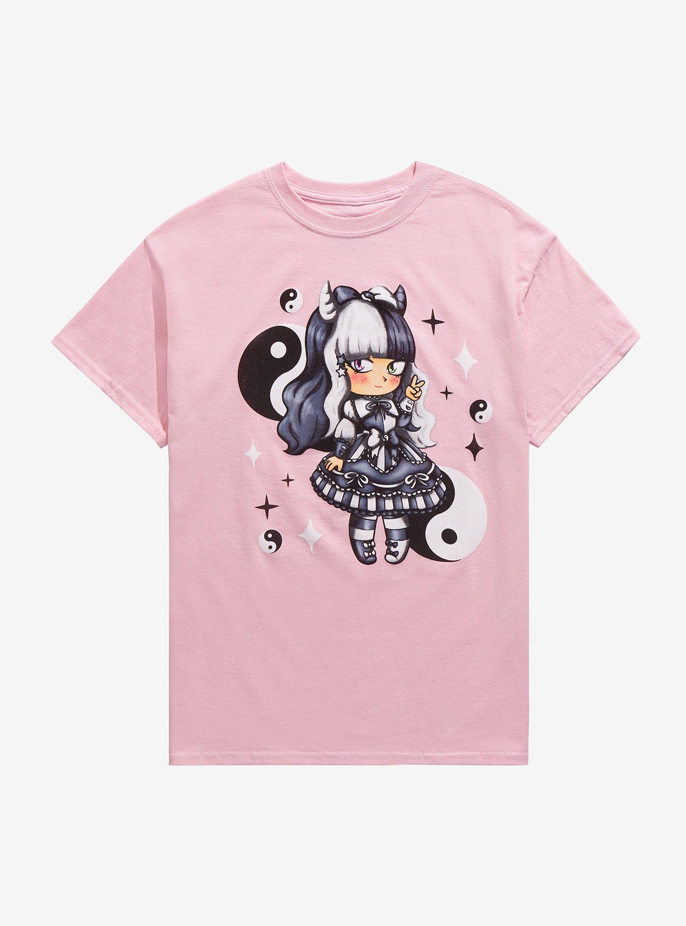 Yin-Yang Lolita Girl T-Shirt, PINK, hi-res