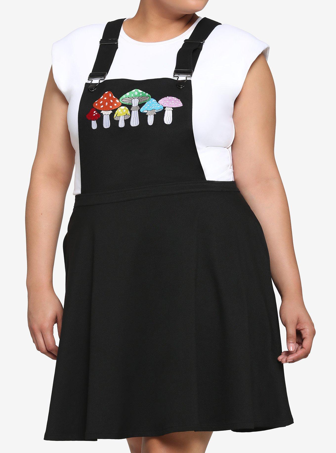 Rainbow Mushroom Embroidery Skirtall Plus Size, , hi-res