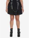 Lace Garters & Grommets Skirt Plus Size, BLACK, hi-res