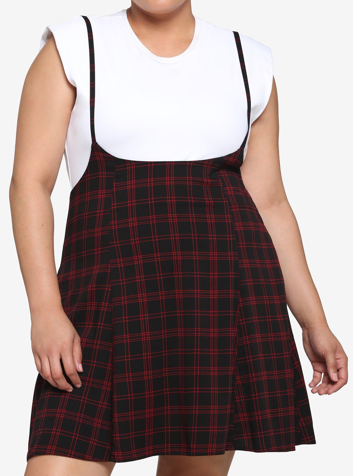 Black And Red Plaid Suspender Skirt Plus Size Hot Topic