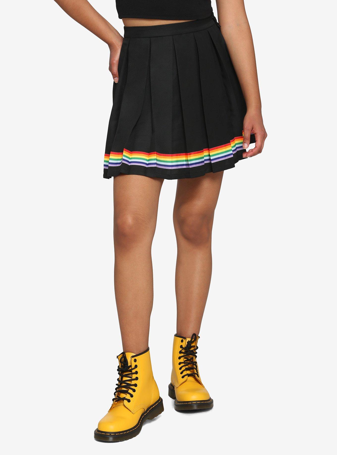 Rainbow Ribbon Pleated Skirt | Hot Topic