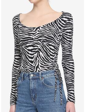 Zebra Print Long-Sleeve Body Suit, , hi-res