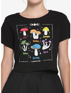 Rainbow Mushroom Girls Crop T-Shirt, , hi-res