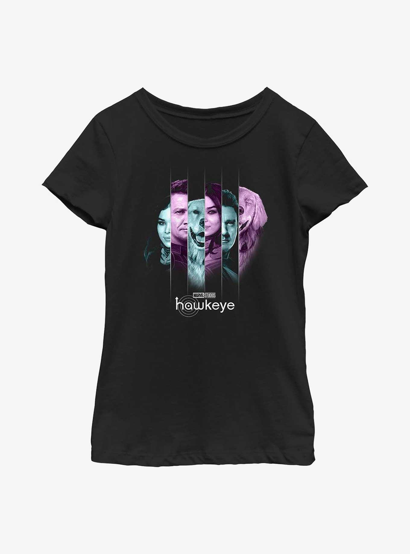 Marvel Hawkeye Hawkeye Line Panels Youth Girls T-Shirt, BLACK, hi-res