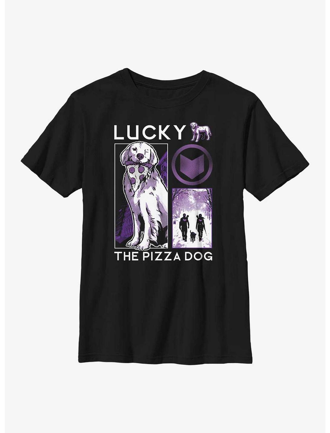 Marvel Hawkeye Lucky The Pizza Dog Youth T-Shirt, BLACK, hi-res
