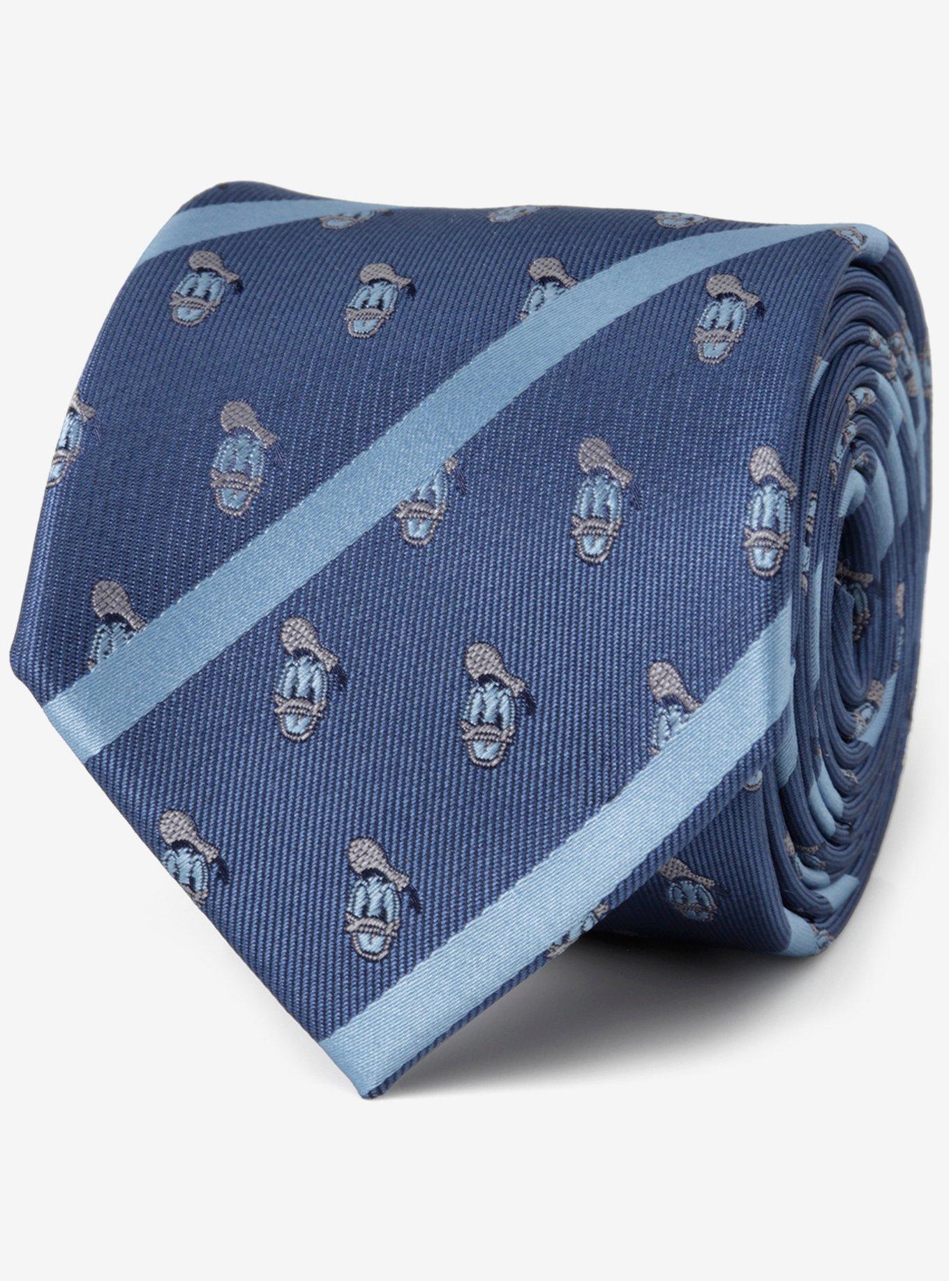 Disney Donald Duck Stripe Blue Tie, , hi-res