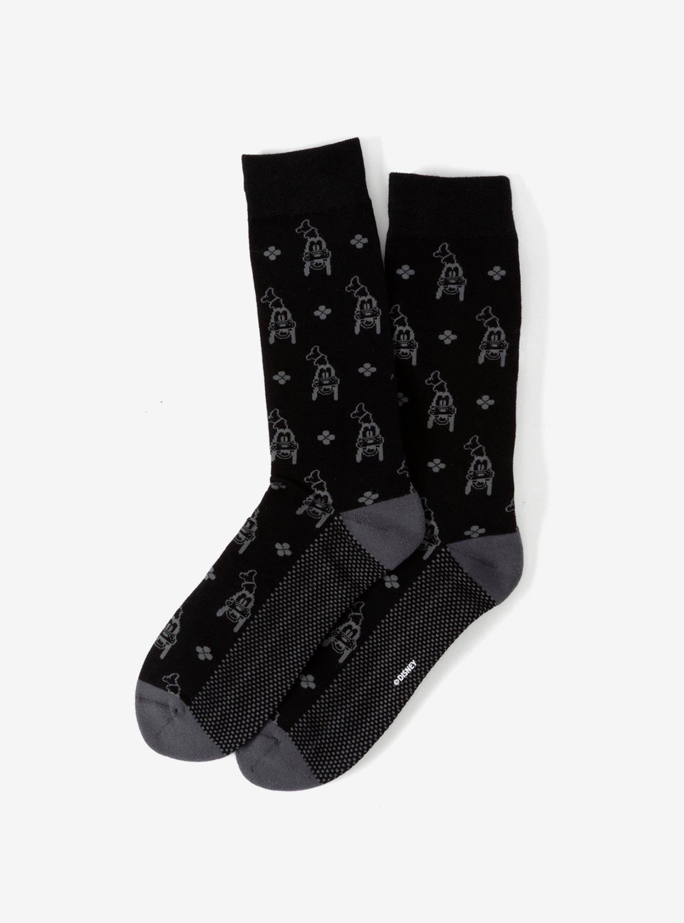 Disney Goofy Motif Black Sock, , hi-res