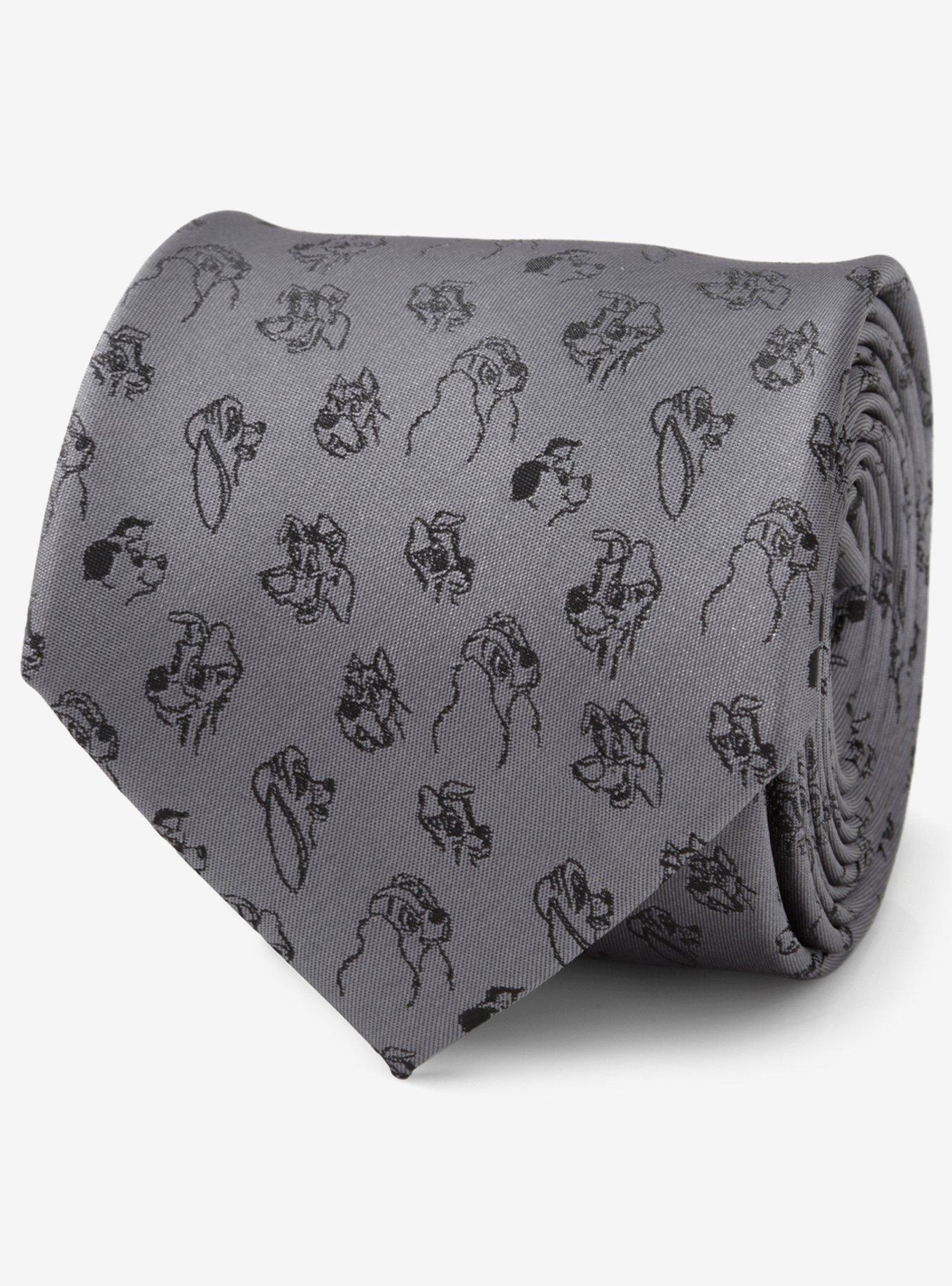 Disney Lady and the Tramp Dog Print Grey Tie, , hi-res