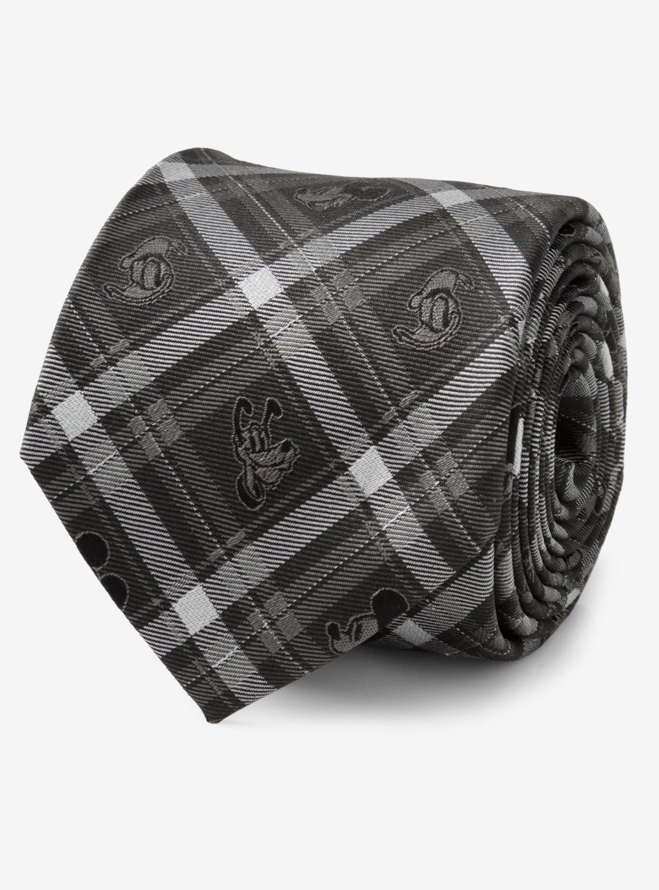 Disney Mickey Mouse Mickey & Friends Charcoal Plaid Tie, , hi-res