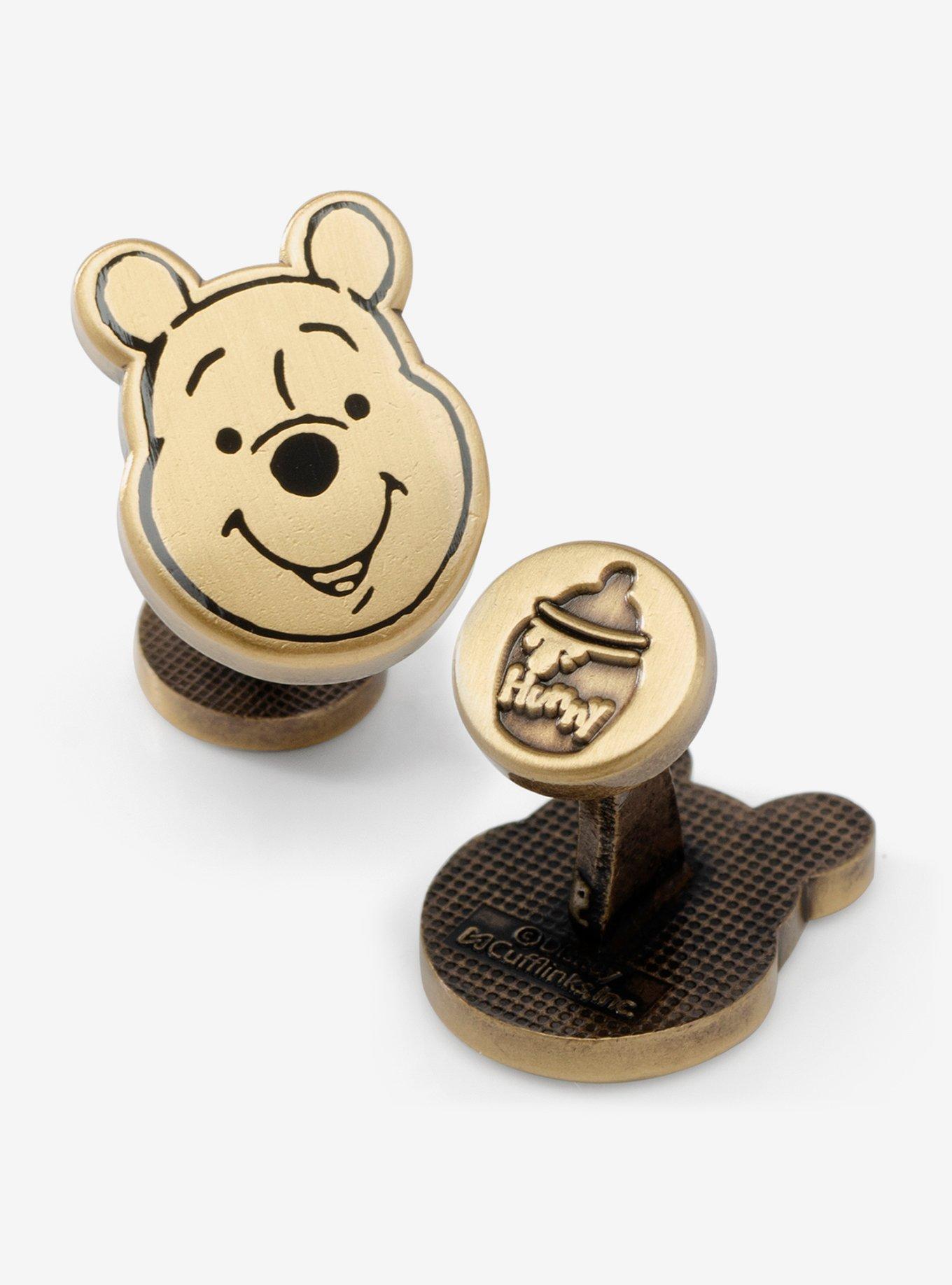 Disney Winnie The Pooh Face Gold Cufflinks, , hi-res