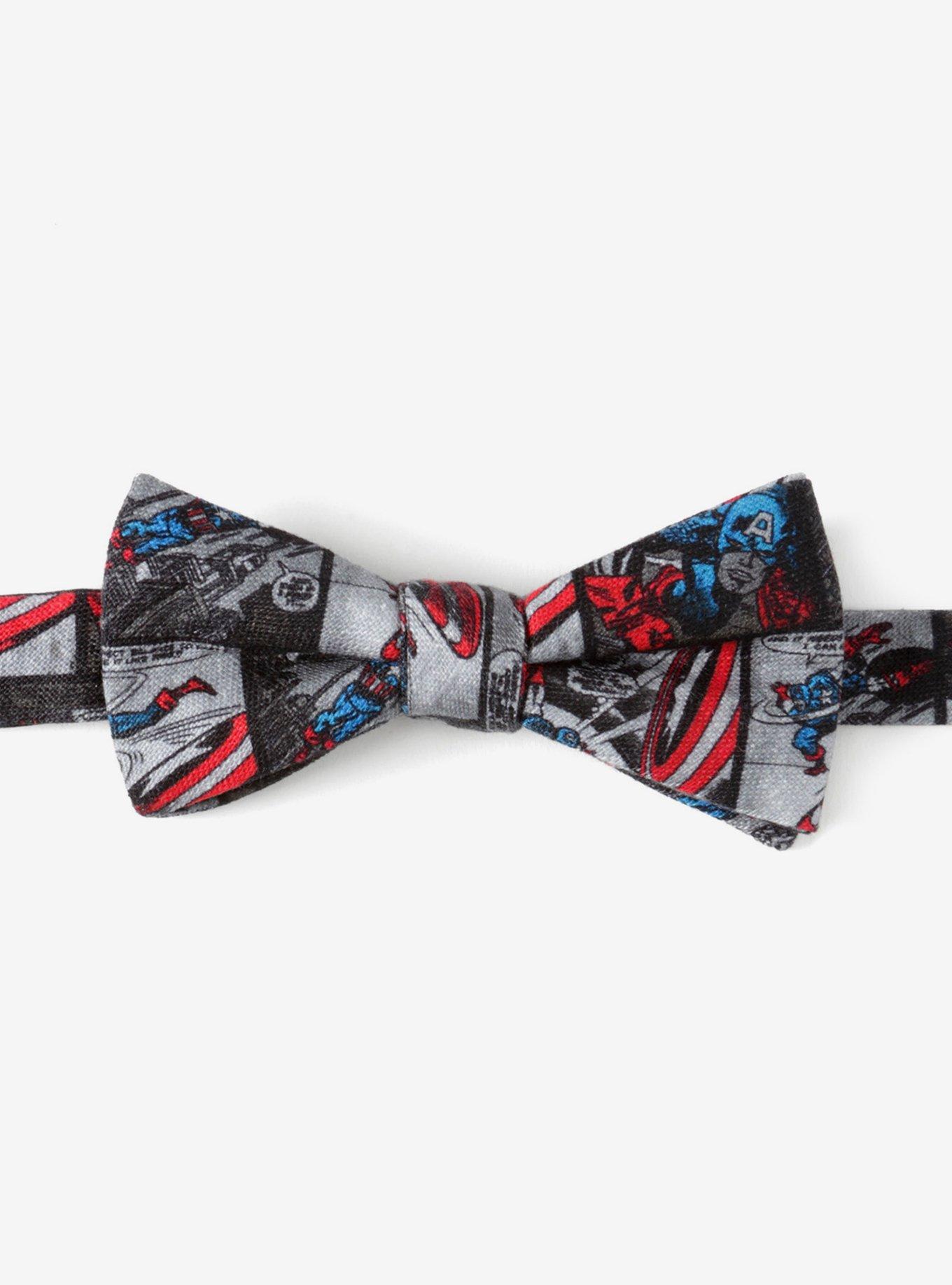 Marvel Captain America Comic Grey Bow Tie, , hi-res