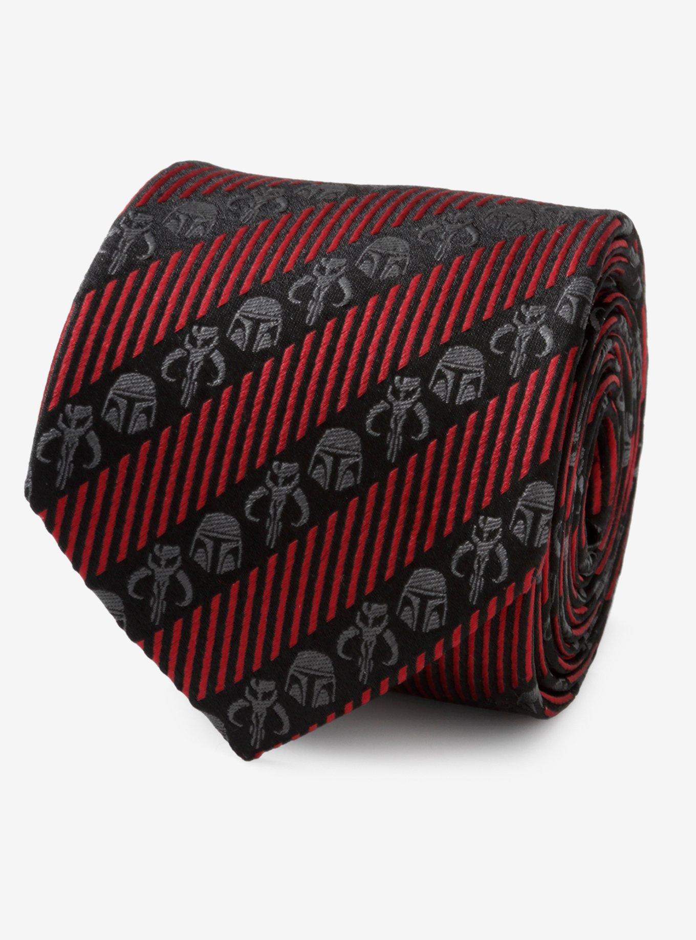 Star Wars The Mandalorian Black Red Stripe Tie, , hi-res