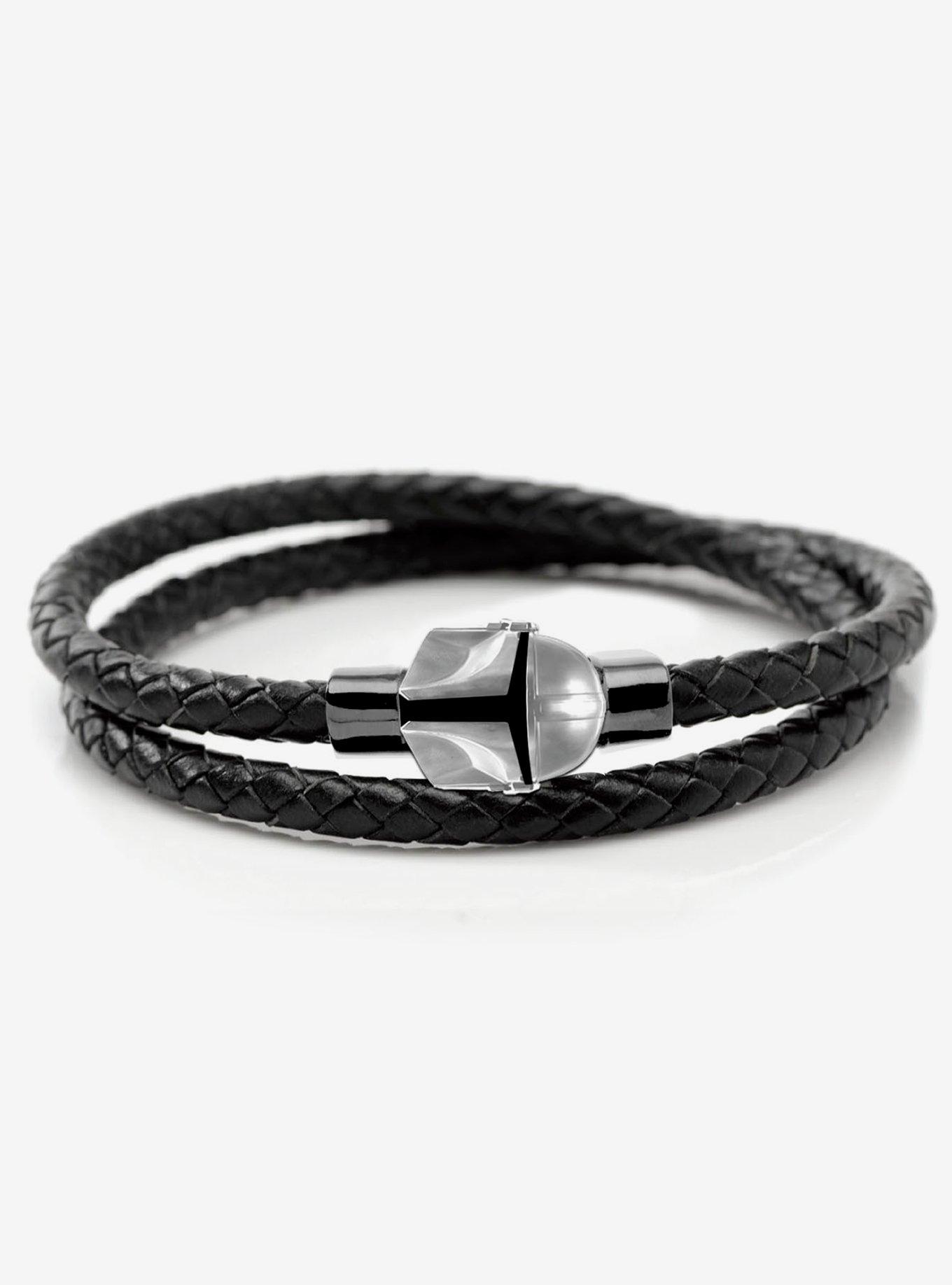 Star Wars The Mandalorian Helmet Double Wrap Stainless Steel Bracelet, , hi-res