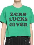 Zero Lucks Girls Crop Top, BLACK, hi-res