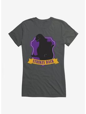 Godzilla Purple Badge Girls T-Shirt, CHARCOAL, hi-res
