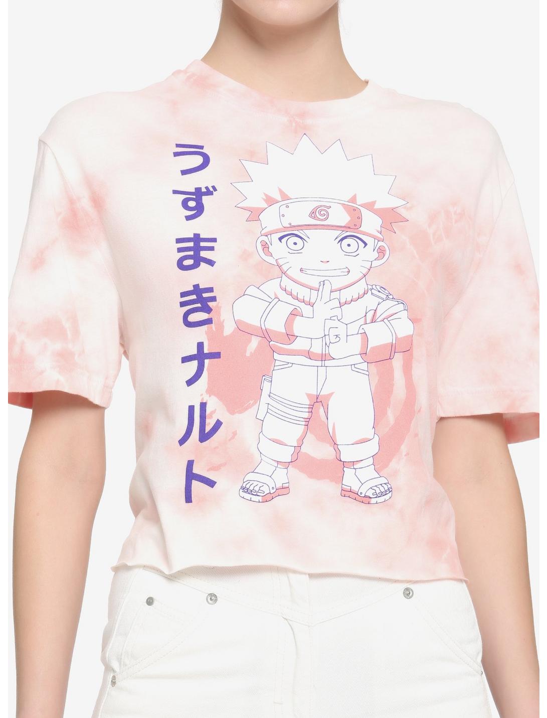 Naruto Peach Tie-Dye Girls Crop T-Shirt, MULTI, hi-res