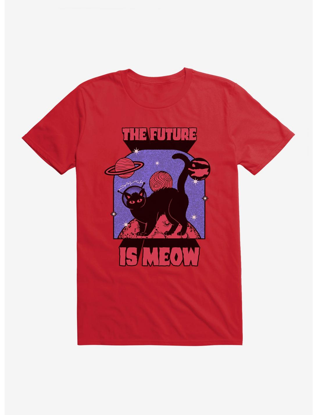 Cats Future Meow T-Shirt, RED, hi-res