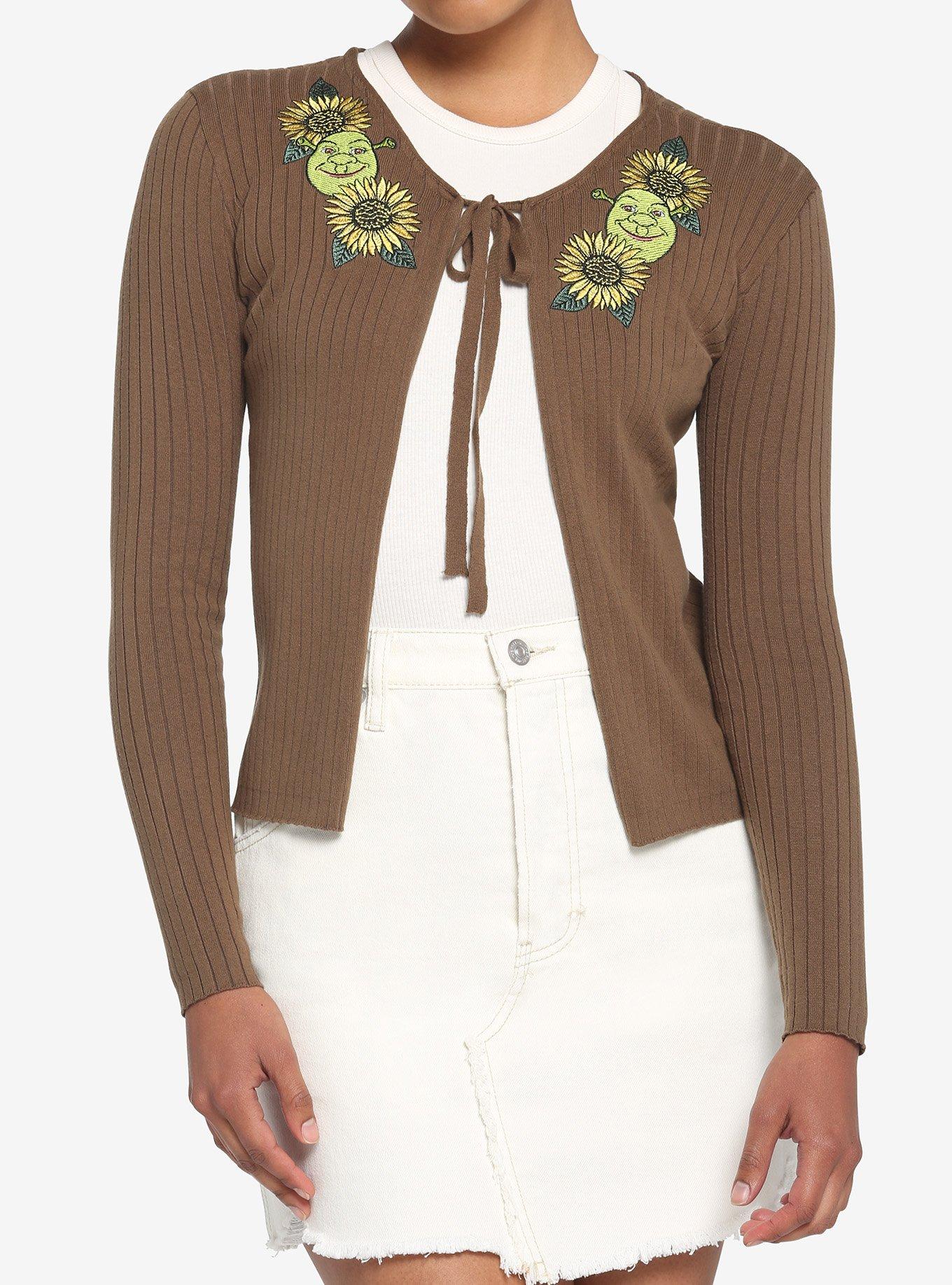 Shrek Sunflower Tie-Front Girls Skimmer Cardigan