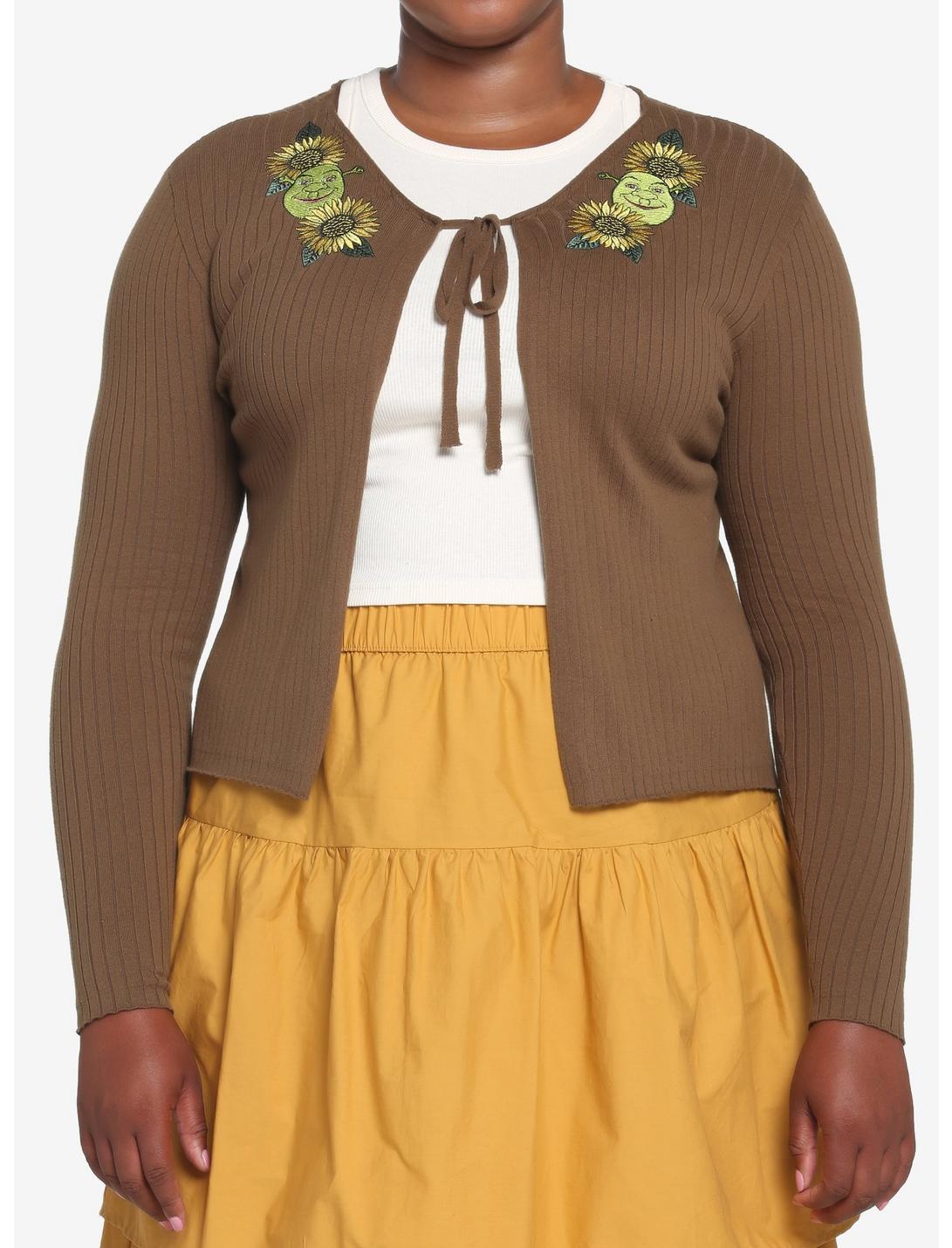 Shrek Sunflower Tie-Front Girls Skimmer Cardigan Plus Size, MULTI, hi-res