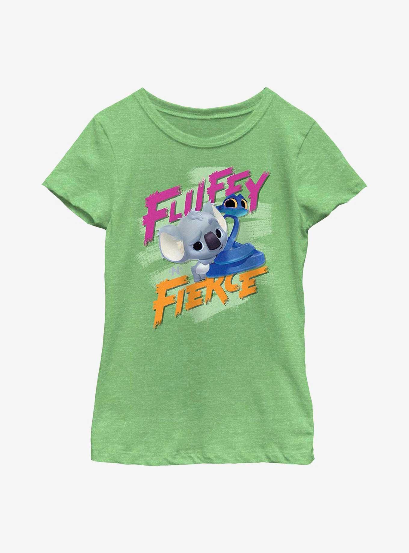 Back To The Outback Fluffy N Fierce Youth Girls T-Shirt, GRN APPLE, hi-res