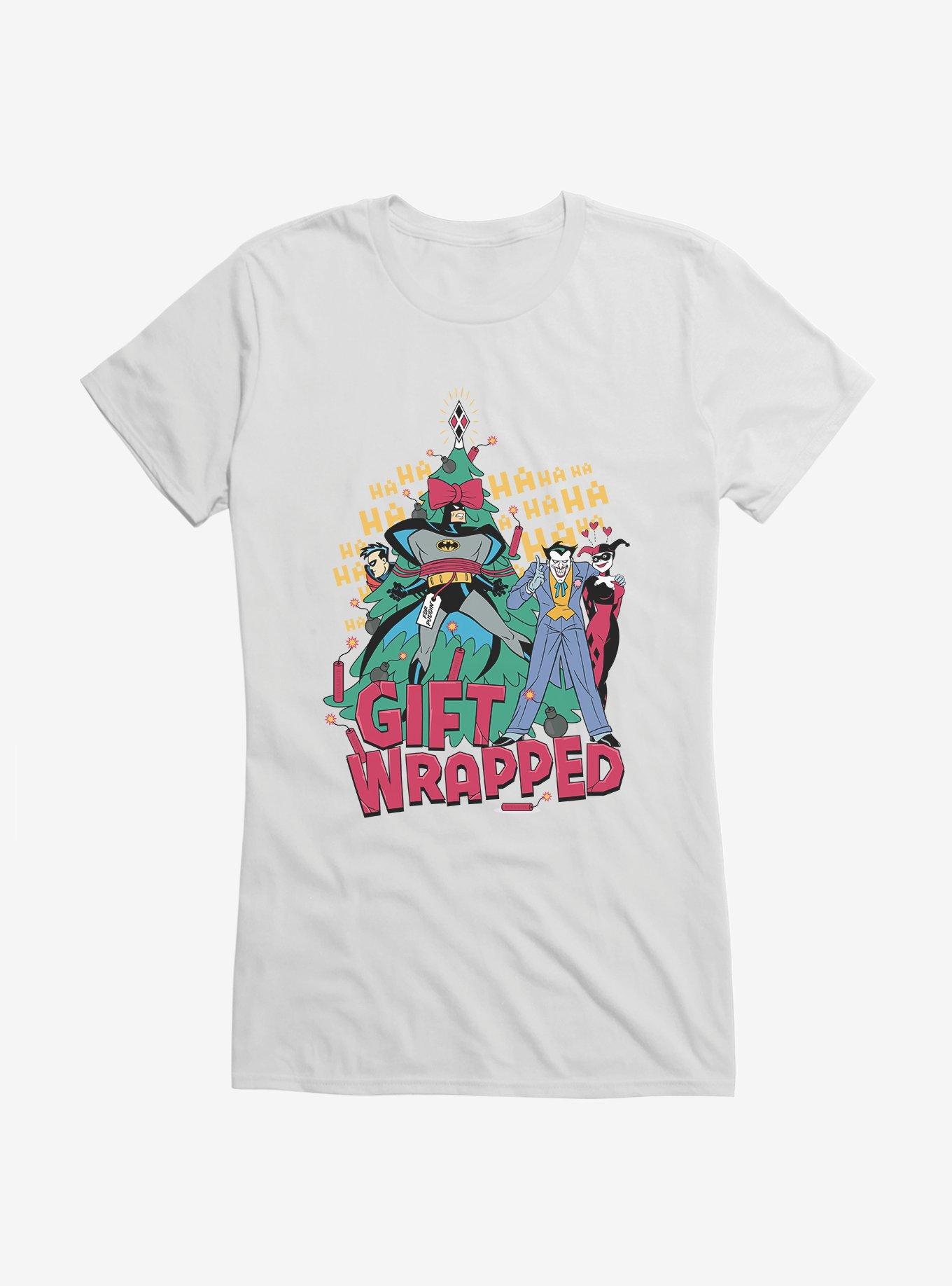 DC Comics Batman Gift Wrapped Girls T-Shirt, WHITE, hi-res