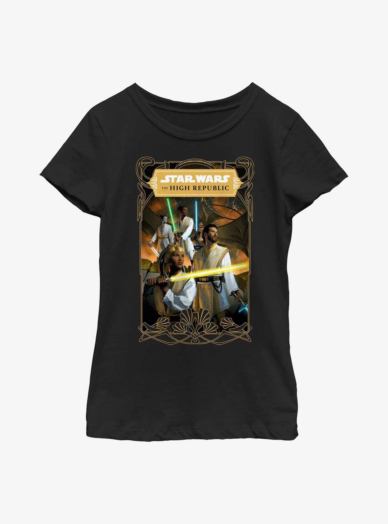 Star Wars: The High Republic Del Rey Poster Youth Girls T-Shirt, BLACK, hi-res