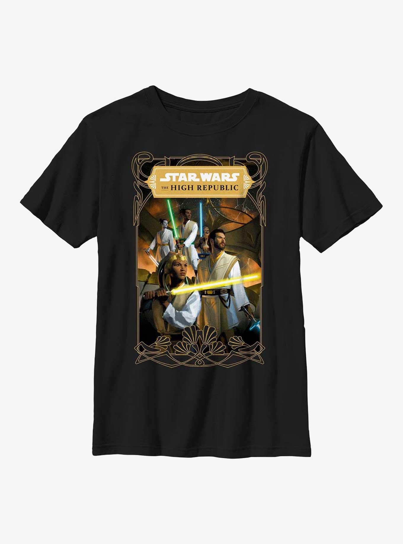 Star Wars: The High Republic Del Rey Poster Youth T-Shirt, BLACK, hi-res