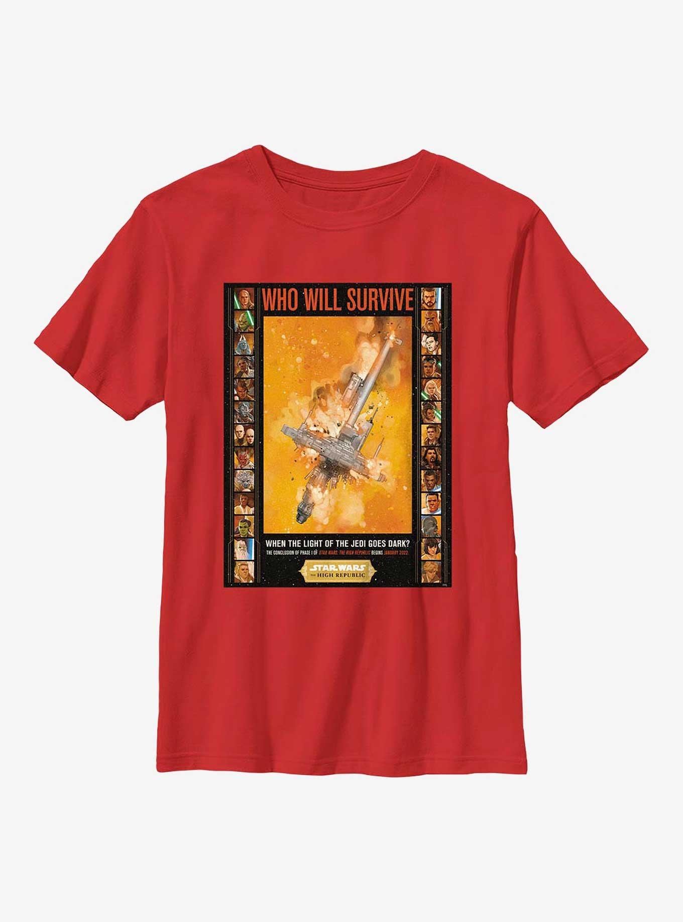 Star Wars: The High Republic Who Will Survive Youth T-Shirt, RED, hi-res