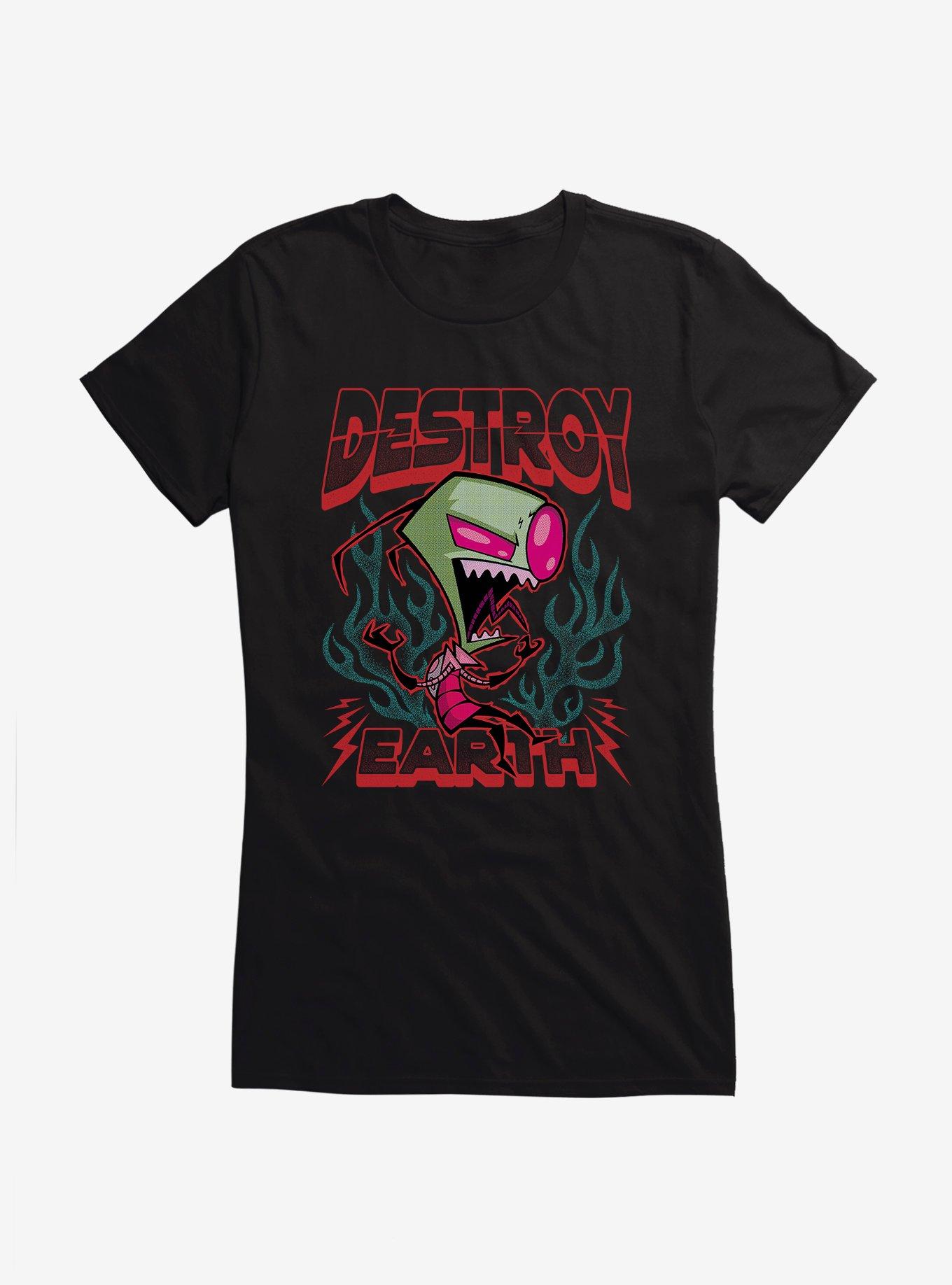 Invader Zim Unique Destroy Girls T-Shirt, BLACK, hi-res