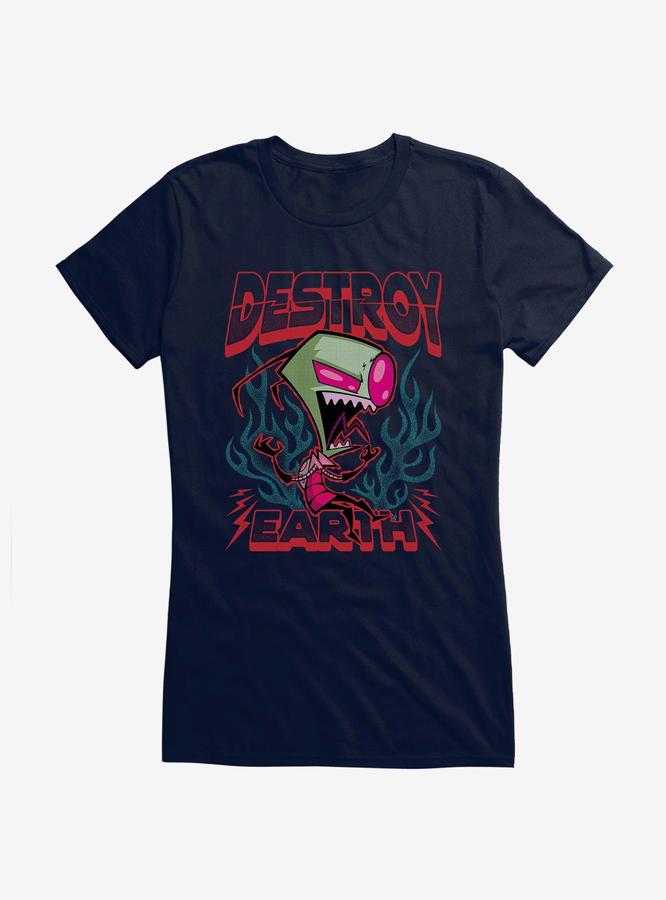 Invader Zim Unique Destroy Girls T-Shirt, NAVY, hi-res