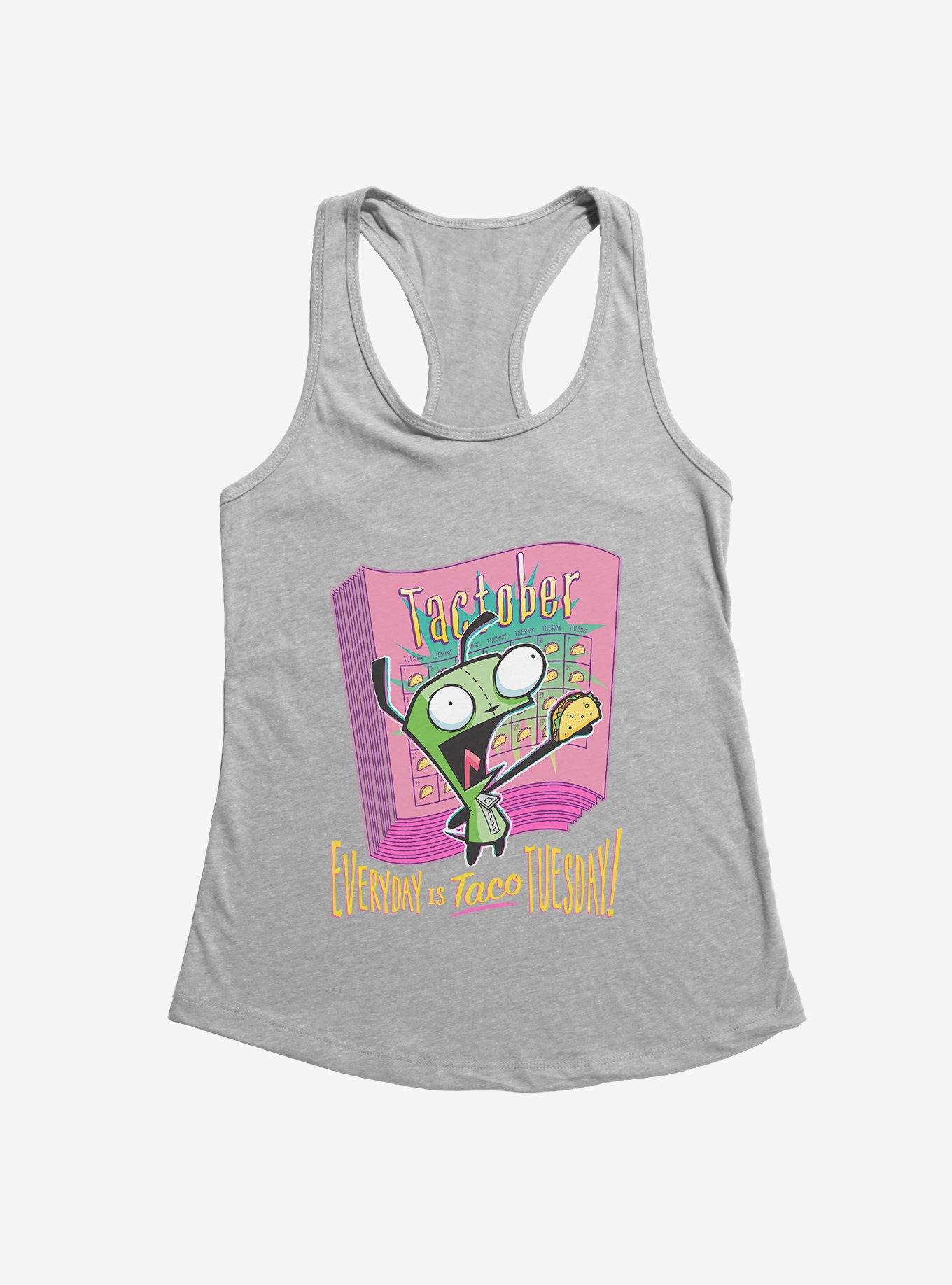 Invader Zim Unique Taco Tuesday Girls Tank, HEATHER GREY, hi-res