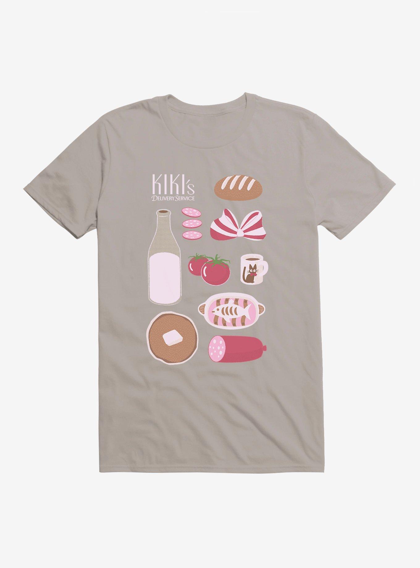 Studio Ghibli Kiki's Delivery Service Essential Foods T-Shirt, LIGHT GREY, hi-res