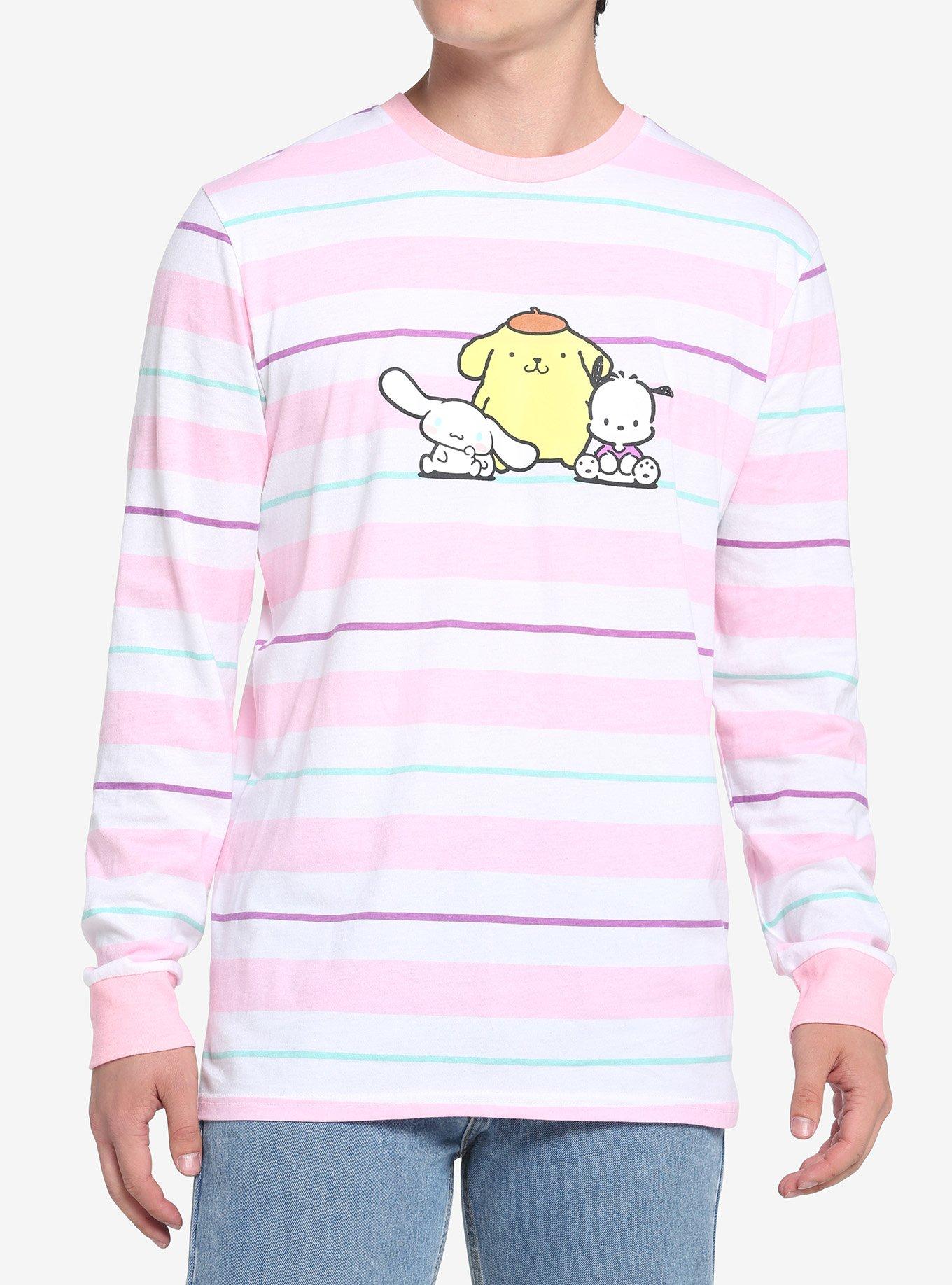 Cinnamoroll Pompompurin Pochacco Stripe Long-Sleeve T-Shirt, MULTI, hi-res