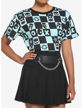 Badtz-Maru Teal Checkered Crop T-Shirt, , hi-res
