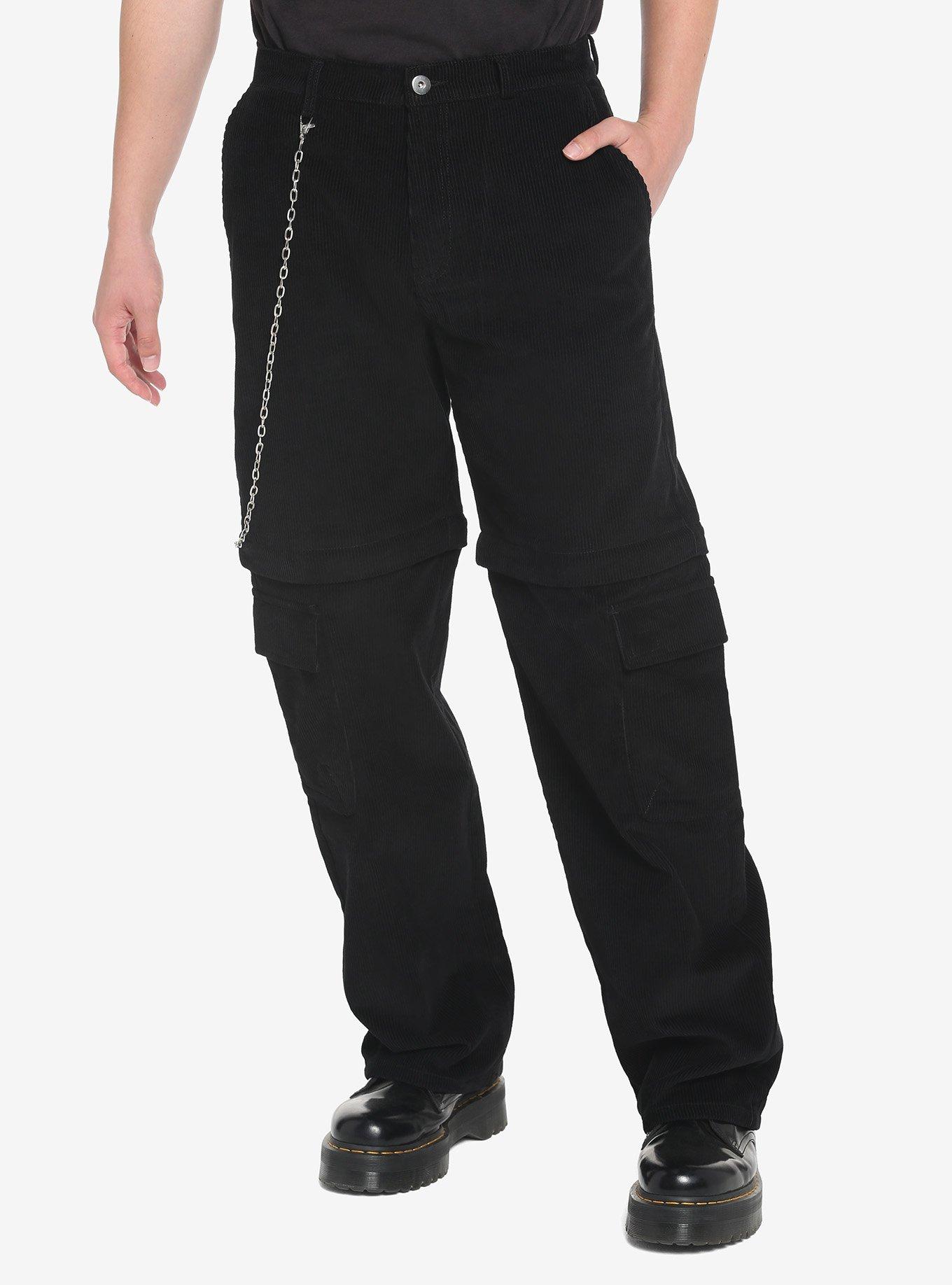 Black Corduroy Zip-Off Carpenter Pants | Hot Topic