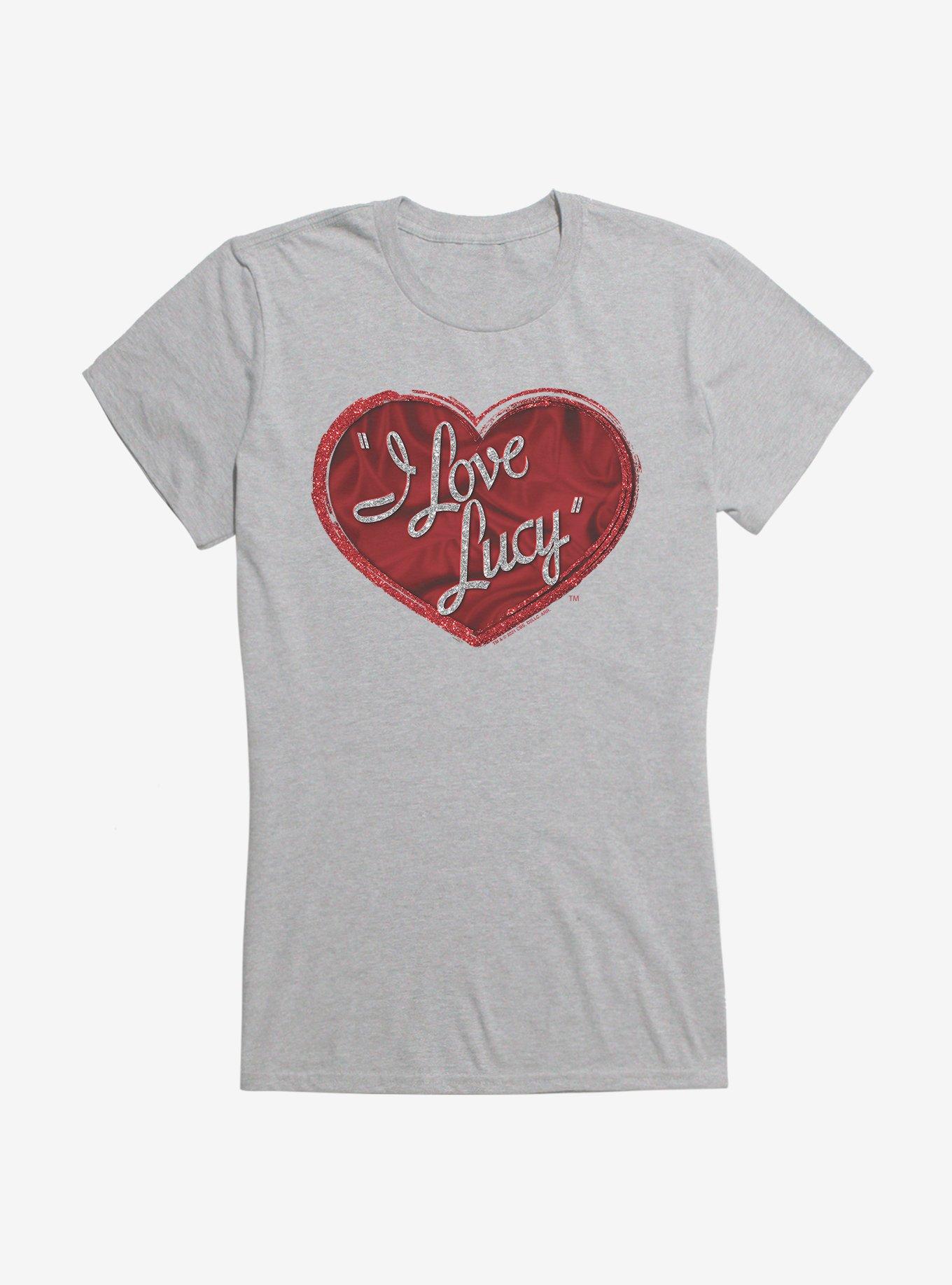 I Love Lucy Red Glitter Log Girls T-Shirt
