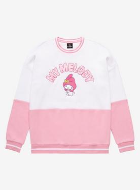 Sanrio My Melody Embroidered Panel Crewneck - BoxLunch Exclusive