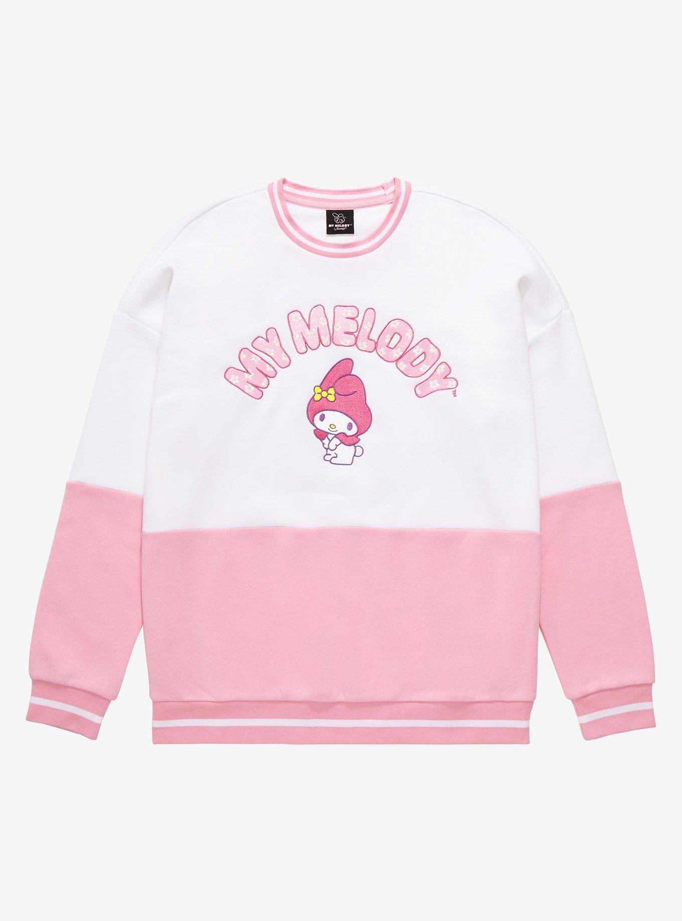 Sanrio My Melody Embroidered Panel Crewneck - BoxLunch Exclusive, MULTI, hi-res